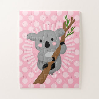 Puzzle Oso de Koala - Chica gris rosado