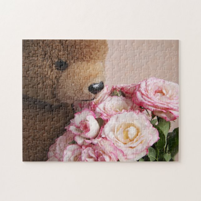Puzzle Oso de peluche huele a los rosas (Horizontal)