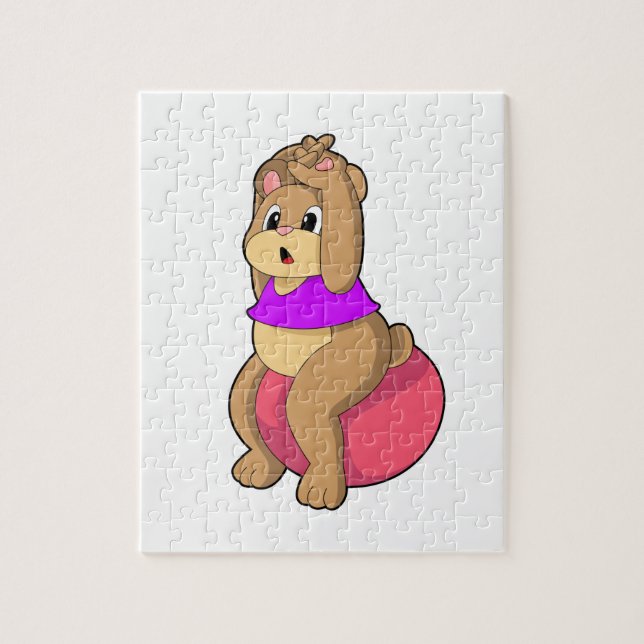 Puzzle Oso en fitness con balón de ejercicio.PNG (Vertical)