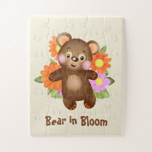 Puzzle Oso en Flor – Lindo Oso de Peluche Floral