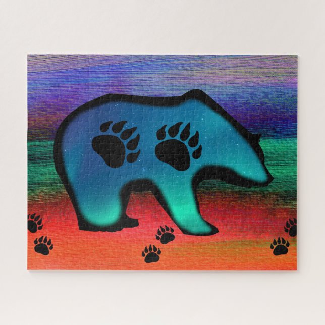 Puzzle Oso espiritual de las luces del norte (Horizontal)