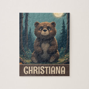 Puzzle Oso marrón caprichoso personalizado