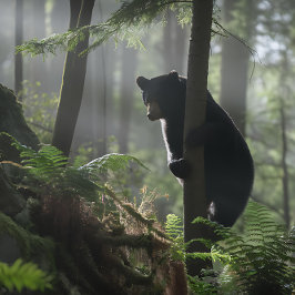 Puzzle Oso negro en un árbol