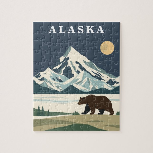 Puzzle Oso Pardo de Viaje Antiguo Alaska (Vertical)