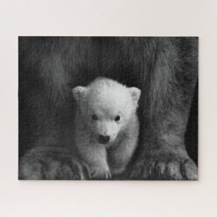 Puzzle Oso Polar Bebé con Madre, Negro y Blanco