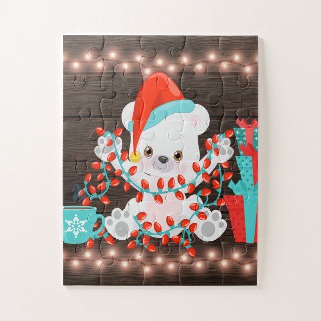 Puzzle Oso Polar Corto con Luces Navidades (Vertical)