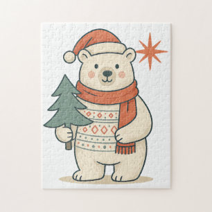 Puzzle Oso Polar de Navidad Escandinavo Invernal Adorable