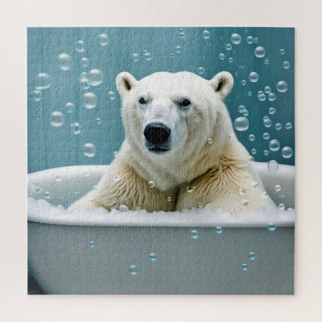 Puzzle Oso Polar En Baño De Burbujas (Vertical)