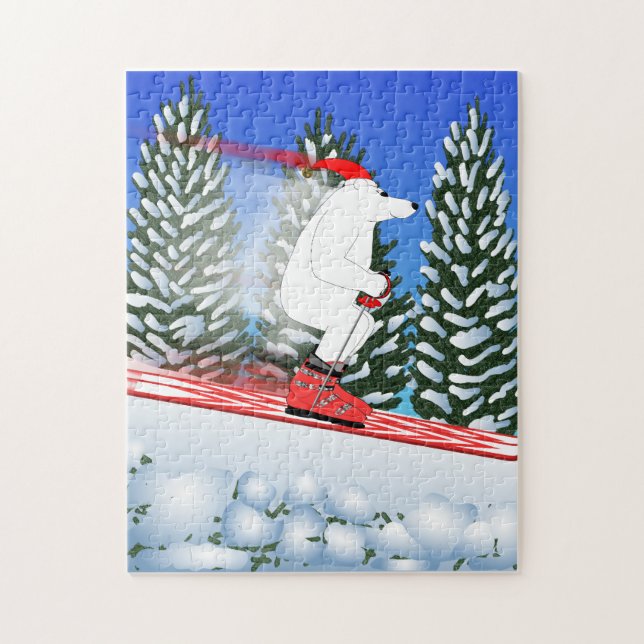 Puzzle Oso Polar Esquiando (Vertical)