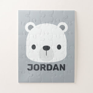 Puzzle Oso polar pequeño y corto con nombre personalizado