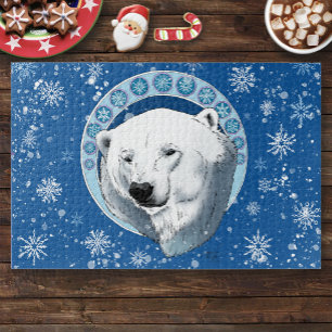Puzzle Oso polar Snowflakes Art Nouveau