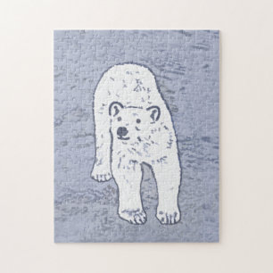 Puzzle Oso polar sobre pintura de hielo - Arte de vida sa
