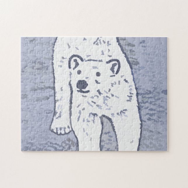 Puzzle Oso polar sobre pintura de hielo - Arte de vida sa (Horizontal)