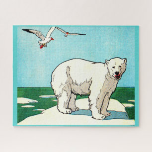 Puzzle oso polar y gaviotas