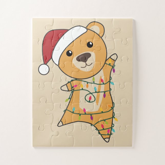 Puzzle Osos coloridos Feliz Navidad Animales de Invierno (Vertical)