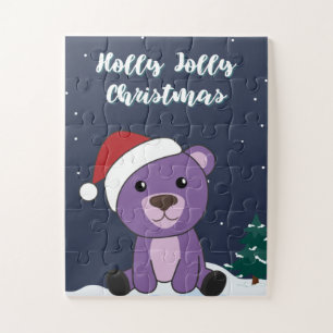 Puzzle Osos coloridos Feliz Navidad Animales de Invierno