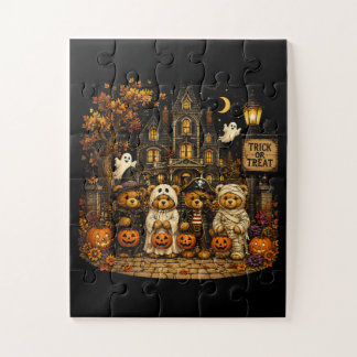 Puzzle Osos de Halloween de los 90 Truco o trato Vintage