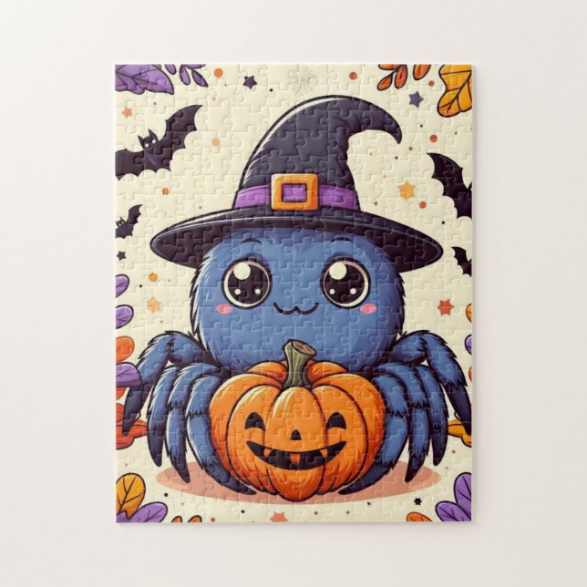 Puzzle Otoño/araña/bruja/halloween (Vertical)