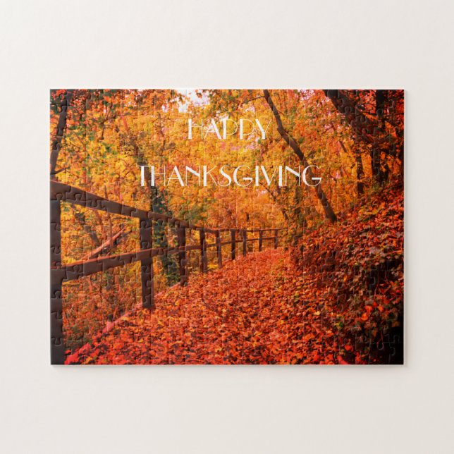 Puzzle Otoño Caída Moderno Día de Acción de Gracias Naran (Horizontal)