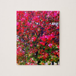 Puzzle Otoño Cambiando hojas, árboles impresionistas rosa