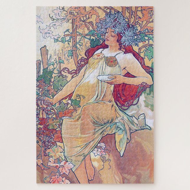 Puzzle Otoño (Cuatro Estaciones), Alphonse Mucha (Vertical)