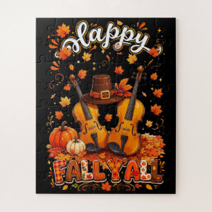 Puzzle Otoño de Acción de Gracias para Todos Violín Hojas