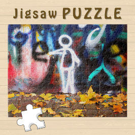Puzzle Otoño deja Personalizado blanco en el muro del gra
