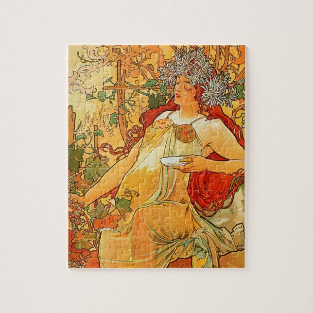 Puzzle Otoño del vintage de Alfonso Mucha (Vertical)