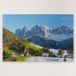 Puzzle Otoño e invierno en montañas de las dolomías
