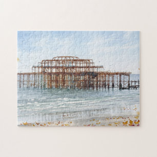 Puzzle Otoño en el Muelle Oeste de Brighton Acuarela