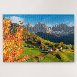 Puzzle Otoño en el paisaje montañoso de los Dolomitas con