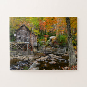 Puzzle Otoño en Glade Creek Grist Mill en Virginia Occid
