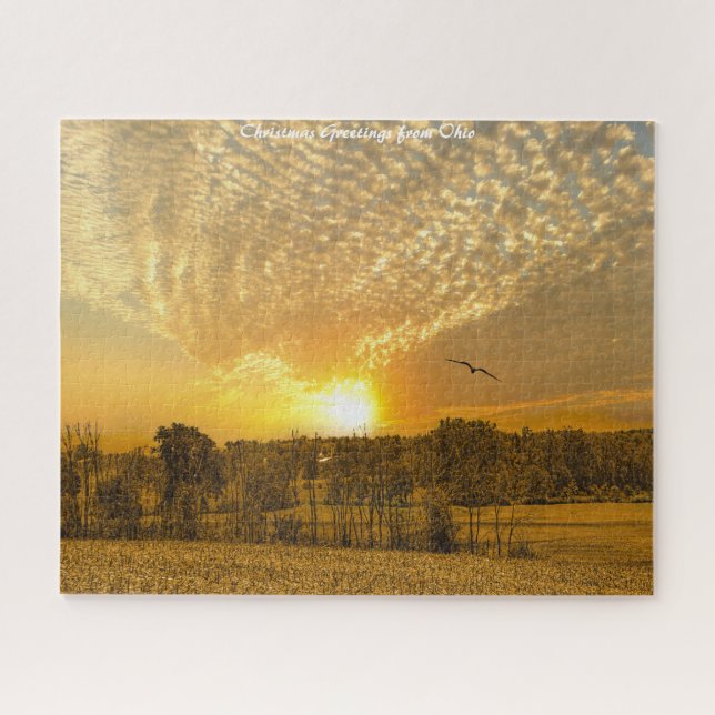Puzzle Otoño en Ohio. Felicitaciones de Navidad (Horizontal)