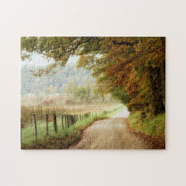 Puzzle Otoño en una carretera rural (Horizontal)