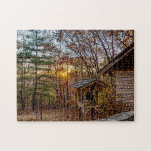 Puzzle Otoño Woods Sunset