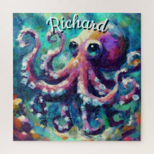 Puzzle Otopus Nautical Beach Coastal Personalizado