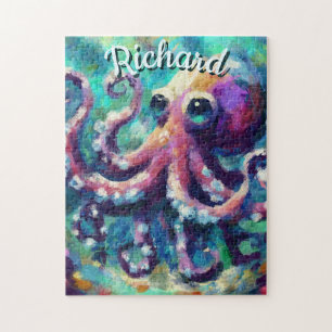 Puzzle Otopus Nautical Beach Coastal Personalizado