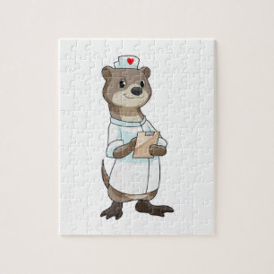 Puzzle Otter como enfermera con corazón