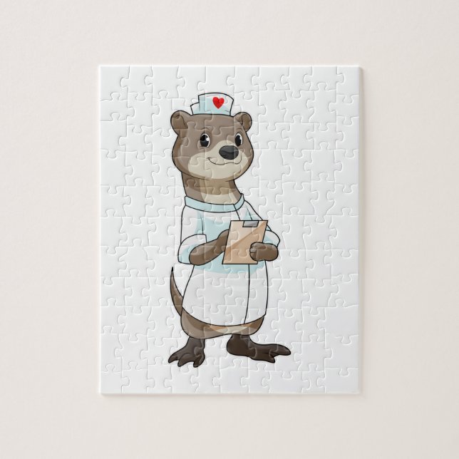 Puzzle Otter como enfermera con corazón (Vertical)