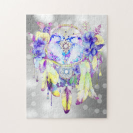 Puzzle Otter Dreamcatcher Blue Yellow Floral