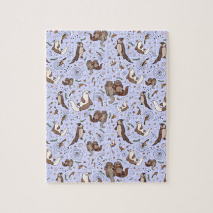 Puzzle Otters en morado