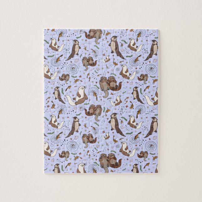 Puzzle Otters en morado (Vertical)