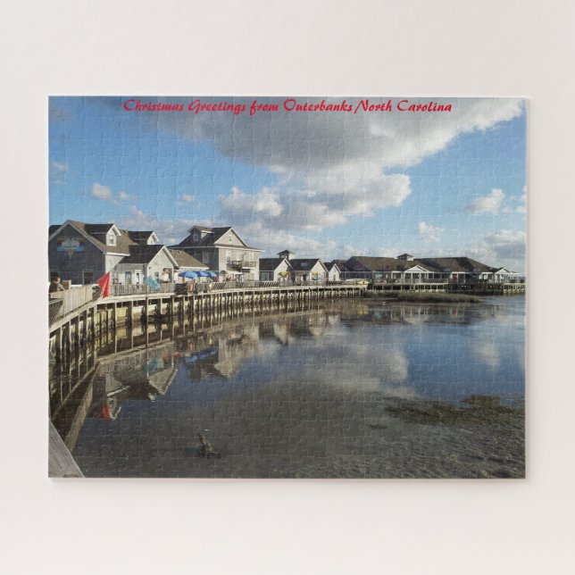 Puzzle Outer Banks Carolina del Norte. Saludos de Navidad (Horizontal)