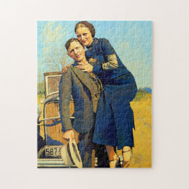 Puzzle Outlaws Bonnie & Clyde The Barrow Gang Painting