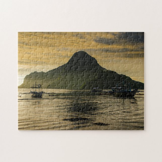 Puzzle Outrigger al atardecer (Horizontal)