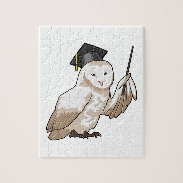 Puzzle Owl como profesor con puntero (Vertical)