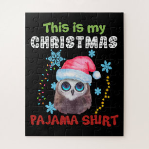 Puzzle Owl, Esta Es La Camisa Pajama De Mis Navidades