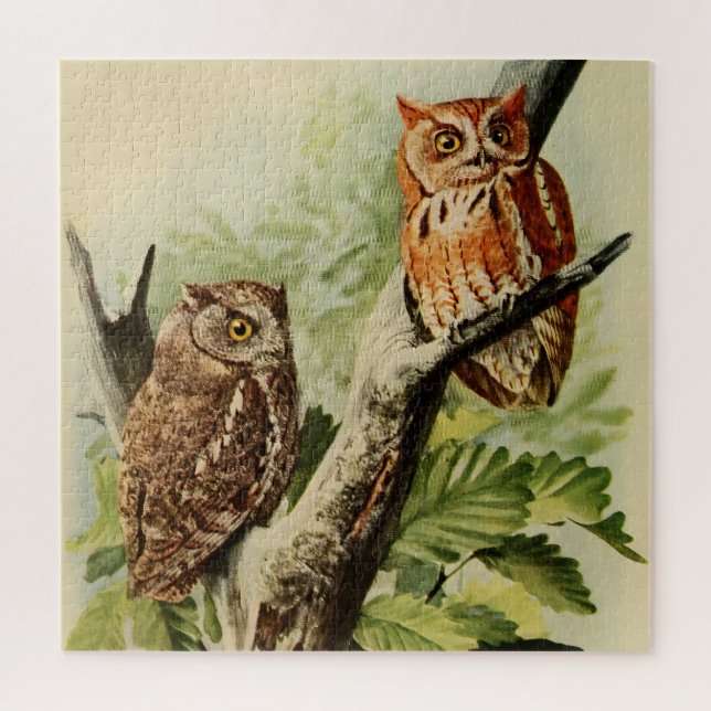 Puzzle Owl Print Wall Art (Vertical)