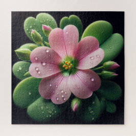 Puzzle Oxalis verde y rosa floral