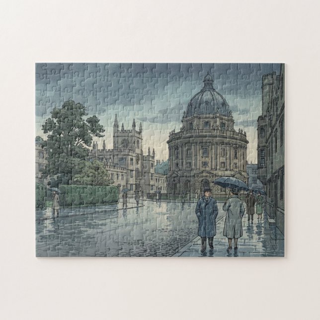 Puzzle Oxford University in Rain (Horizontal)